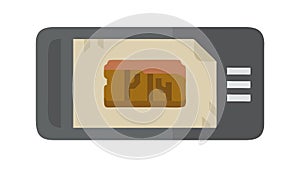 SIM Card Icon: Mobile Data Connectivity Storage, vector design Generative AI