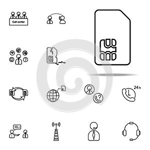 Sim card icon. Telecommunication icons universal set for web and mobile