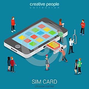 SIM card insertion into smartphone