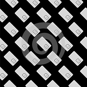 Sim card isolated seamless pattern isolated on black background