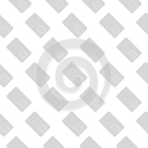 Sim card isolated seamless pattern isolated on white background