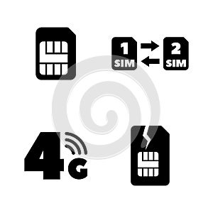 Sim Card, Mobile Operator. Simple Related Vector Icons