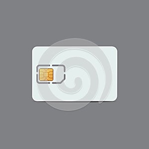 Sim card. Realistic plastic card of cellular connection mock up