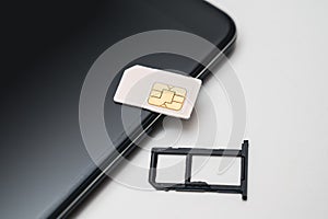 SIM card replacement in the phone. Mobile Simcard