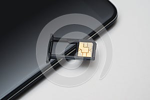 SIM card replacement in the phone. Mobile Simcard