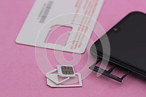 SIM card and a smartphone with dual slot