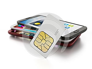 SIM card with smartphones