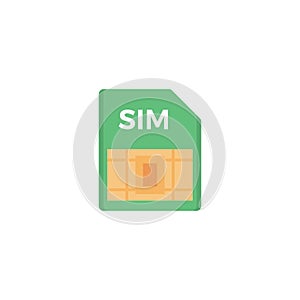 Sim card vector flat colour icon