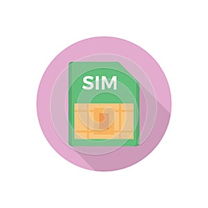 Sim card vector flat colour icon