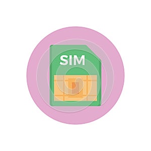 Sim card vector flat colour icon