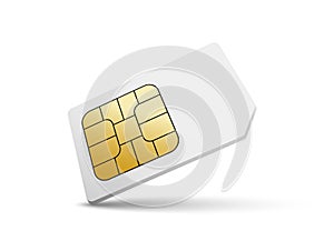 Sim card vector mobile phone icon chip. Simcard isolated 3d design gsm