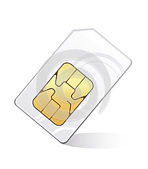 Sim card on white Sim card isolated on