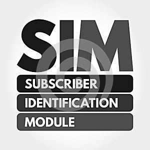 SIM - Subscriber Identification Module acronym photo