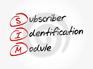 SIM - Subscriber Identification Module acronym photo