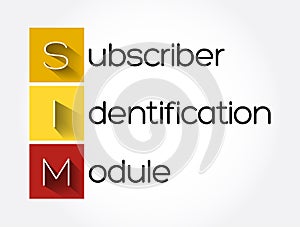 SIM - Subscriber Identification Module acronym, technology concept background