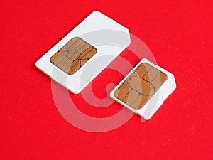 SIM and USIM card used in phones