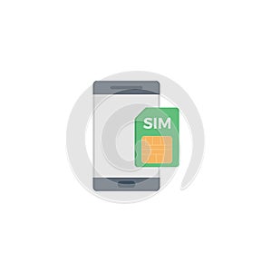 Sim vector flat colour icon