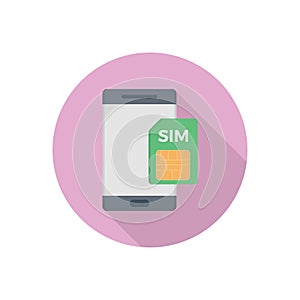 Sim vector flat colour icon