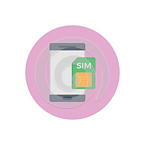 Sim vector flat colour icon