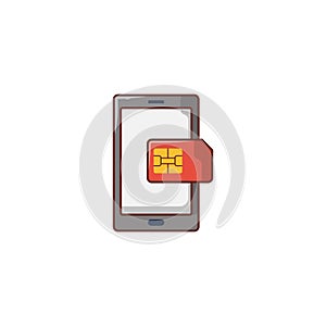 Sim vector flat colour icon
