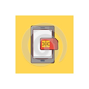 Sim vector flat colour icon