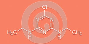 Simazine herbicide molecule. Skeletal formula.