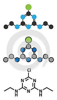 Simazine herbicide molecule