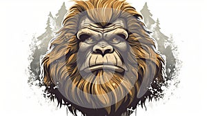 Simba Bigfoot Illustration In Stylized Portraiture Style