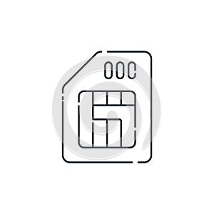 simcard icon vector from hardware and technology concept. Thin line illustration of simcard editable stroke. simcard linear sign