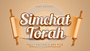 Simchat Torah Scroll bible Text Effect Font Type Template photo