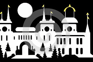 Simferopol, Krym, Avtonomna Respublika, Ukraine. Black & White City Logo. Generative AI.