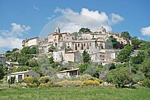 Simiane-la-Rotonde, a beautiful small village, built on a rock photo