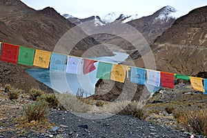 The Simila Pass above Manla Reservoir Gyantse County in the Tibet Autonomous Region of China.