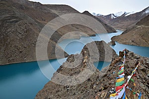 The Simila Pass above Manla Reservoir Gyantse County in the Tibet Autonomous Region of China