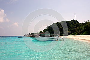 Similan Island Group view pont with crystal clear water, Similan National Park, Phang-nga, Thailand