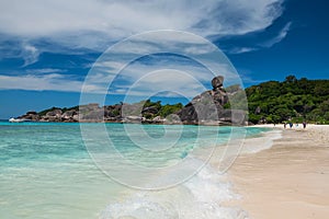 Similan seascape with sail rock landmark in summer
