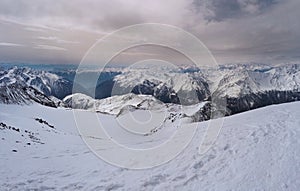 Similaun glacier in winter in Austria