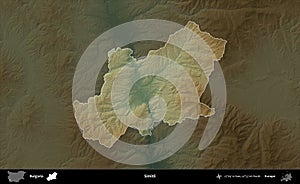 Simitli highlighted, Bulgaria. Physical