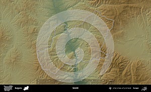 Simitli outlined, Bulgaria. Physical