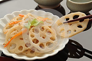 Simmered Lotus Root and Sake, Japanese Food