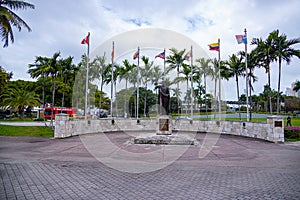 Simon Bolivar Monument in Miami - MIAMI, FLORIDA - FEBRUARY 14, 2022