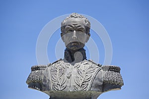 Simon bolivar sculpture against blue sky