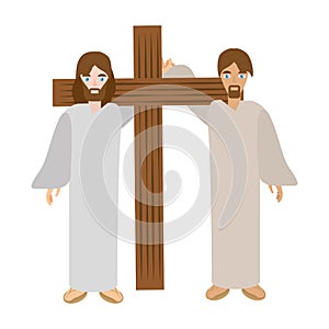 simon help jesus carry cross- via crucis photo