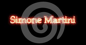 Simone Martini written with fire. Loop