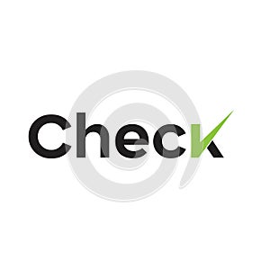 Simpe check logo text vector template