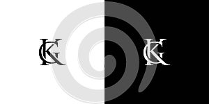 Simpe and unique letter KG initials logo design