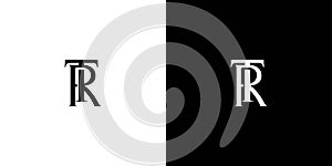 Simpe and unique letter TR initials logo design