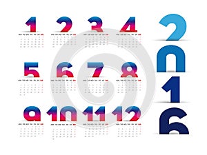 Simple 2016 Calendar