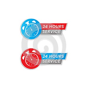 Simple 24 hour service icon