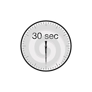 Simple 30 seconds or 30 minutes timer. Stock Vector illustration isolated on white background